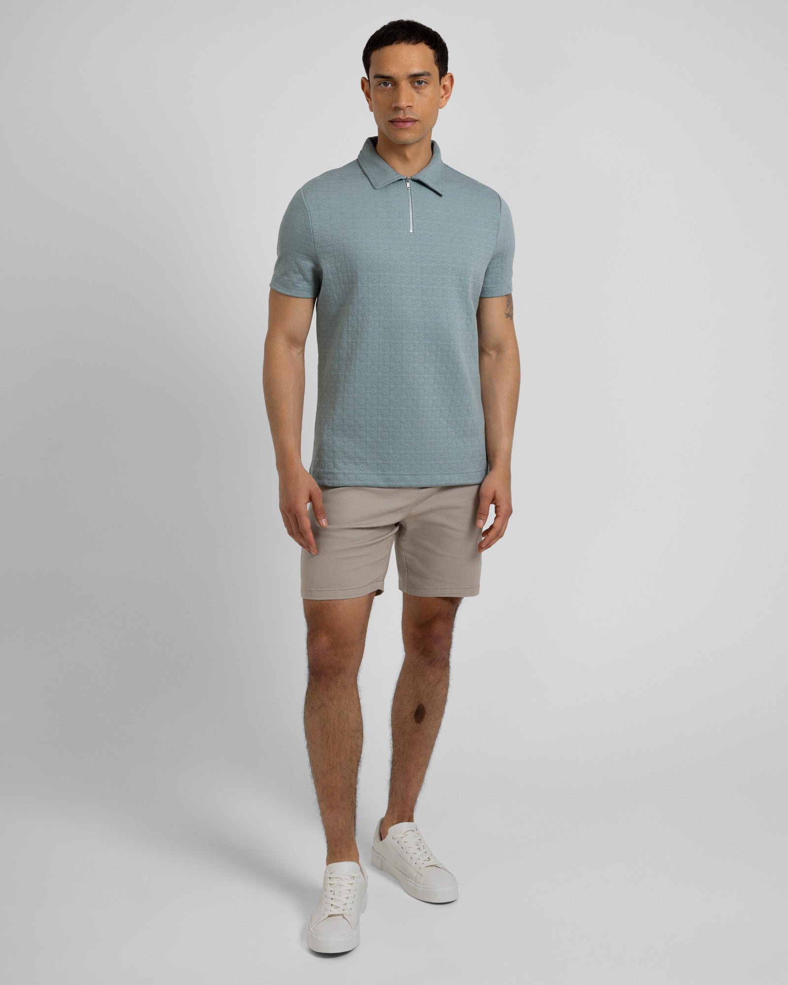 Steel & Jelly Men's Regular Fit Tile jacquard textured polo shirt