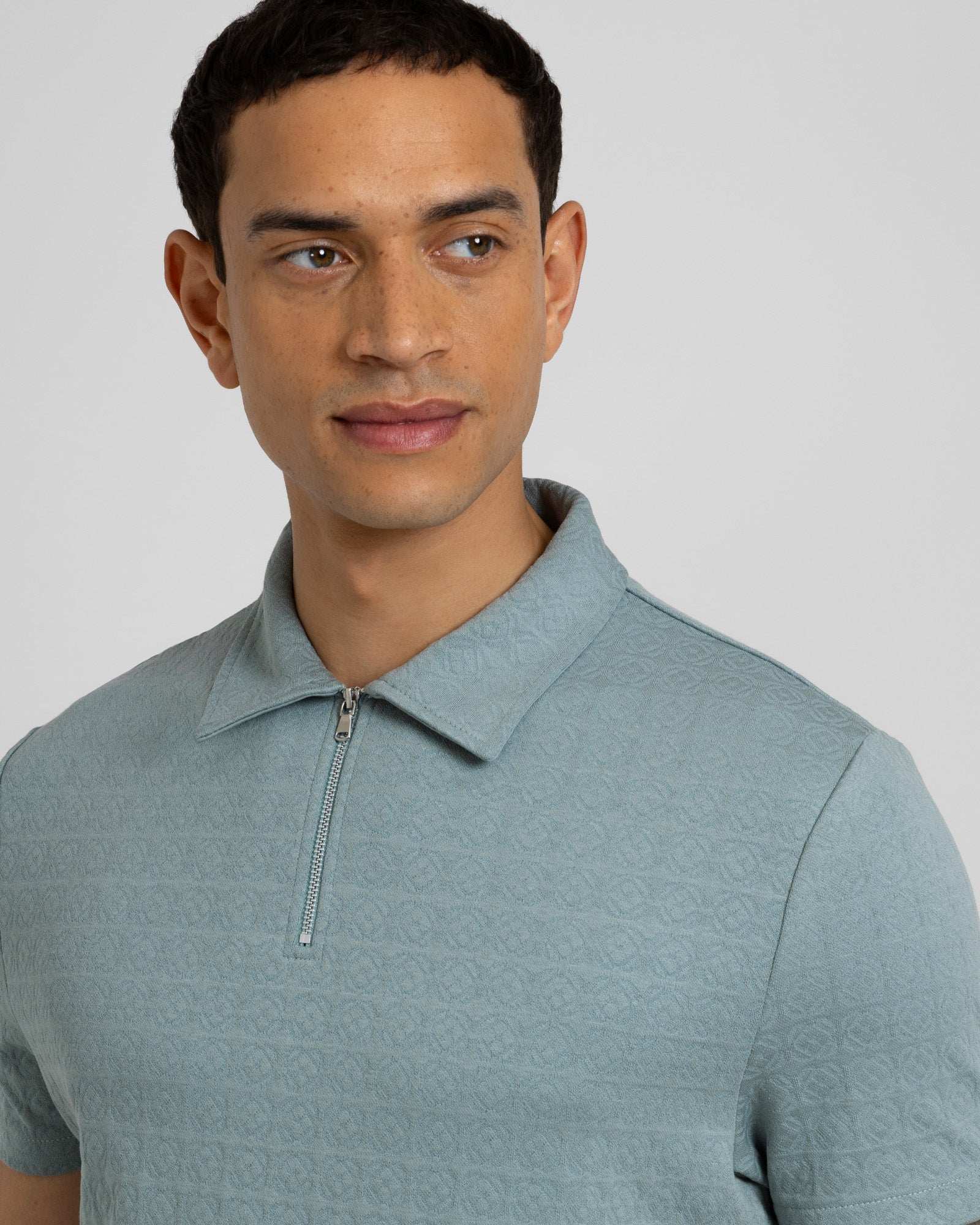 Steel & Jelly Men's Regular Fit Tile jacquard textured polo shirt