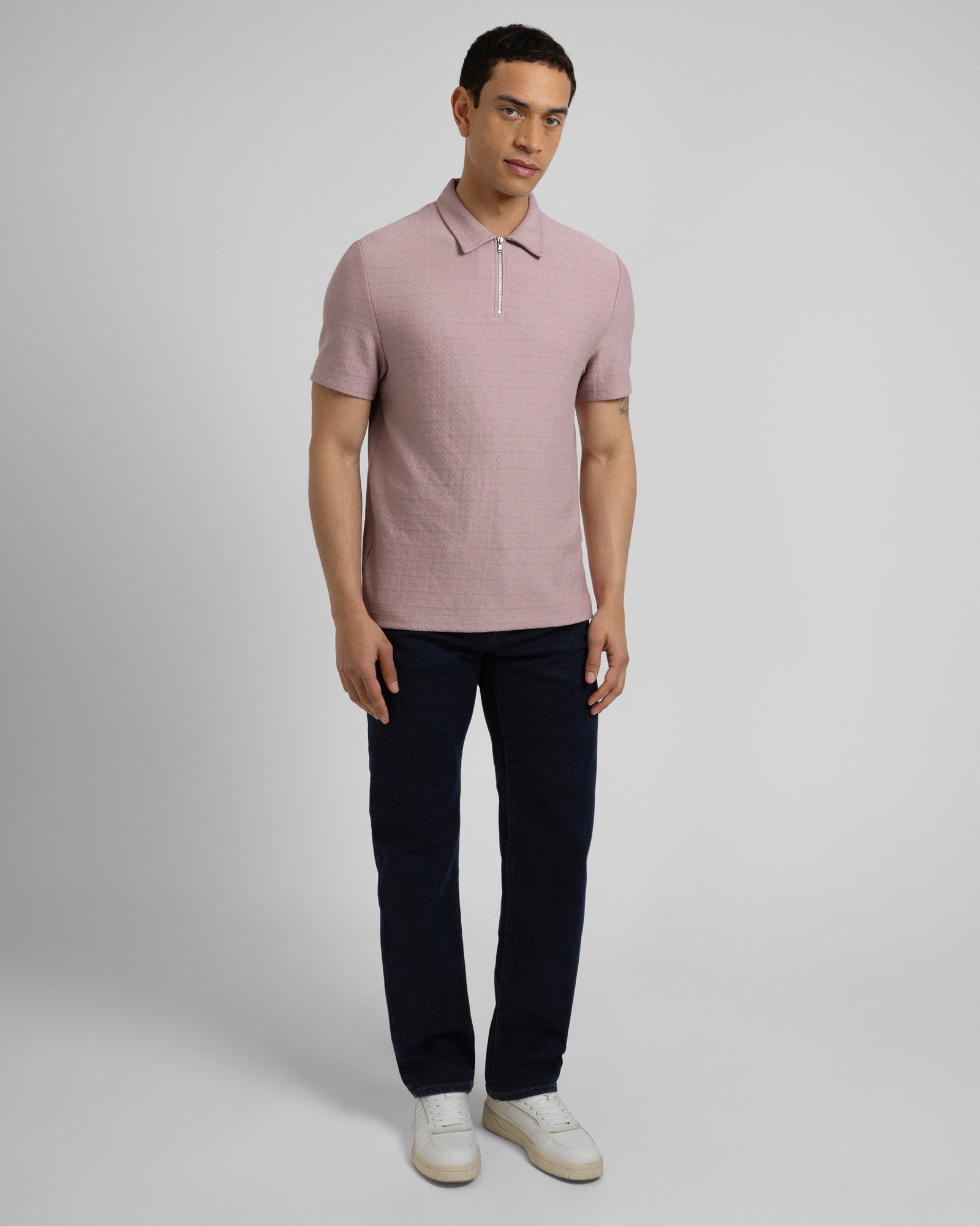 Crofton - Tile Jacquard Textured Polo Shirt