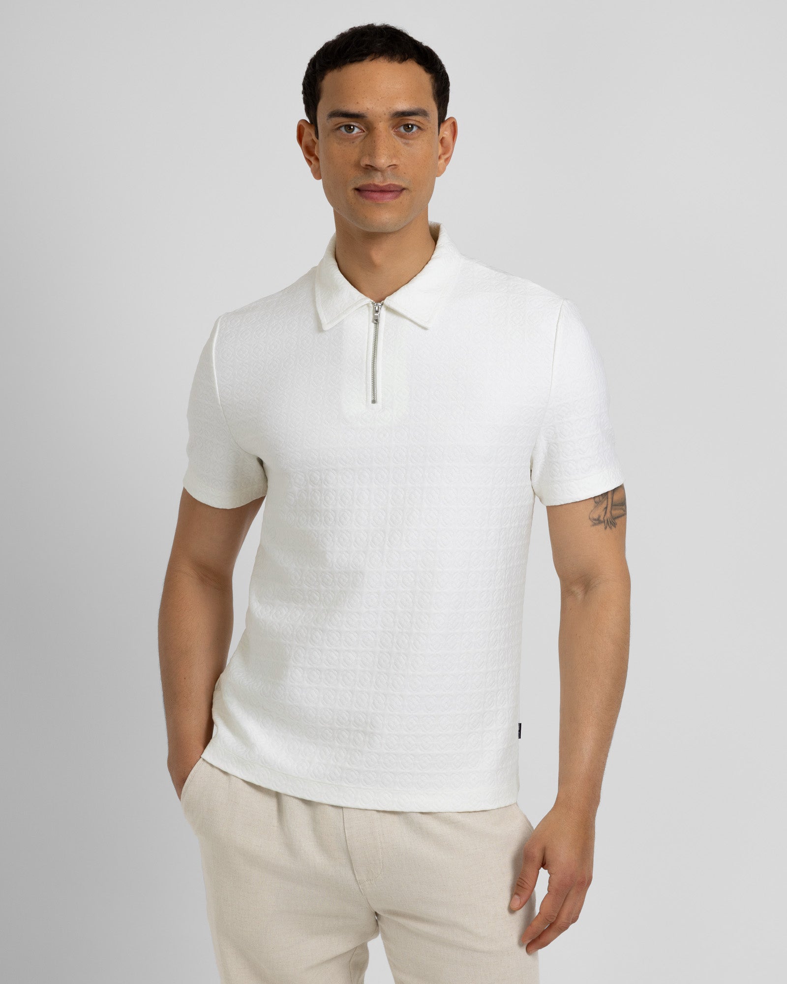 Crofton - Tile Jacquard Textured Polo Shirt