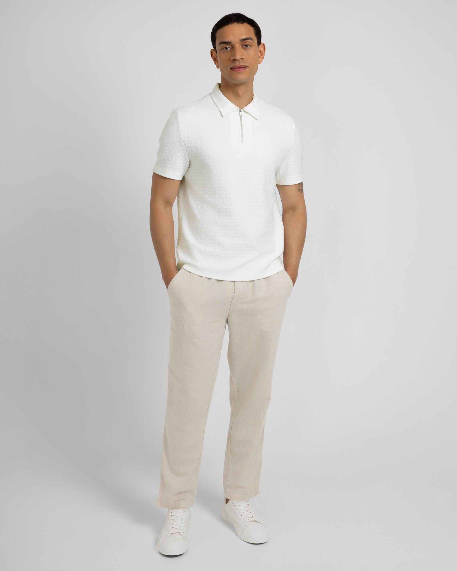 Crofton - Tile Jacquard Textured Polo Shirt