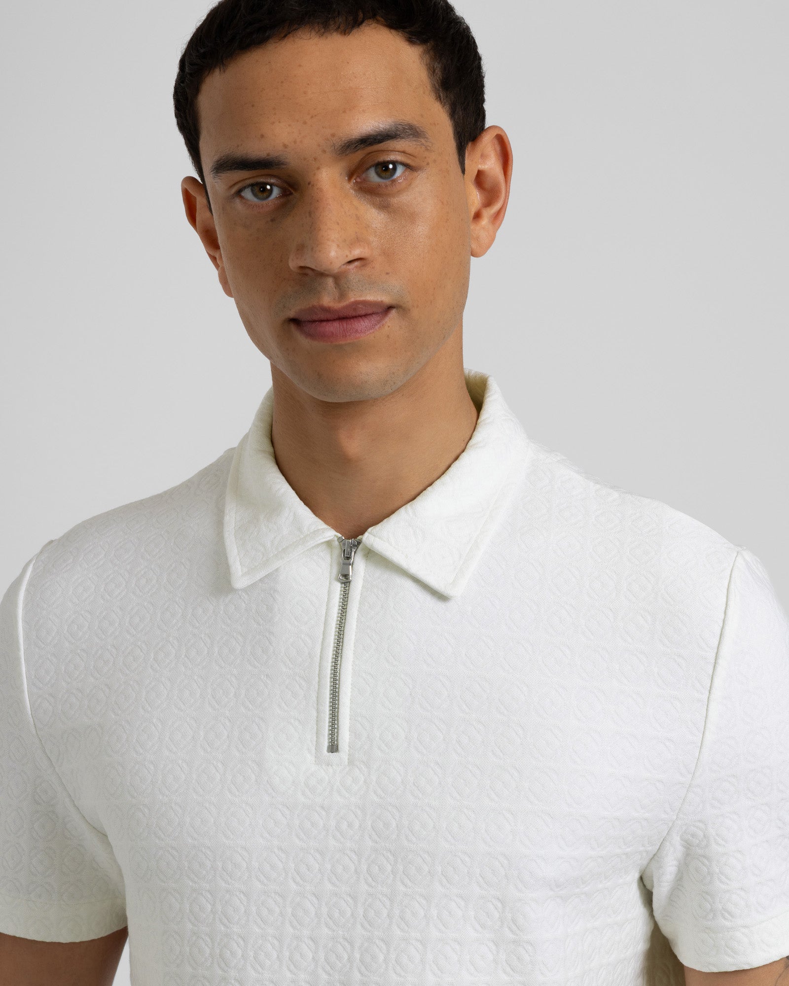 Crofton - Tile Jacquard Textured Polo Shirt