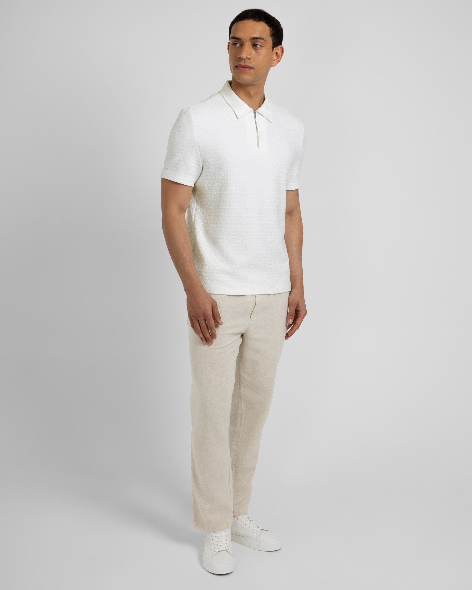 Crofton - Tile Jacquard Textured Polo Shirt