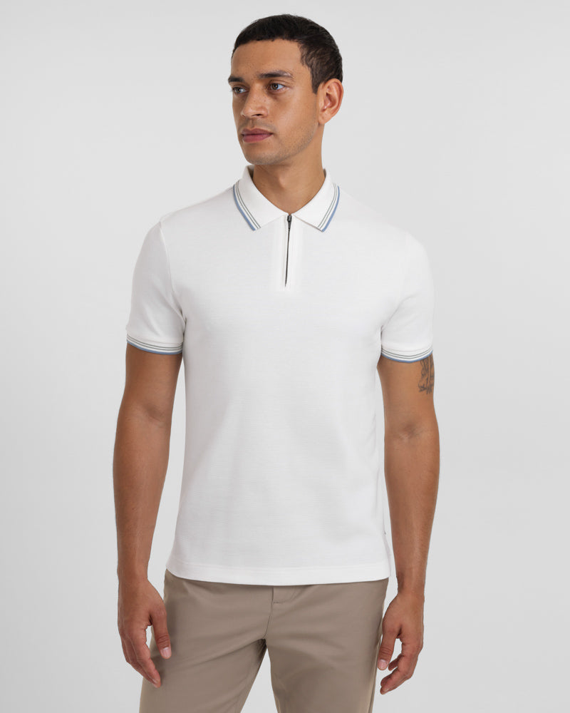 Widmore - Zip Polo With Contrast Tipping