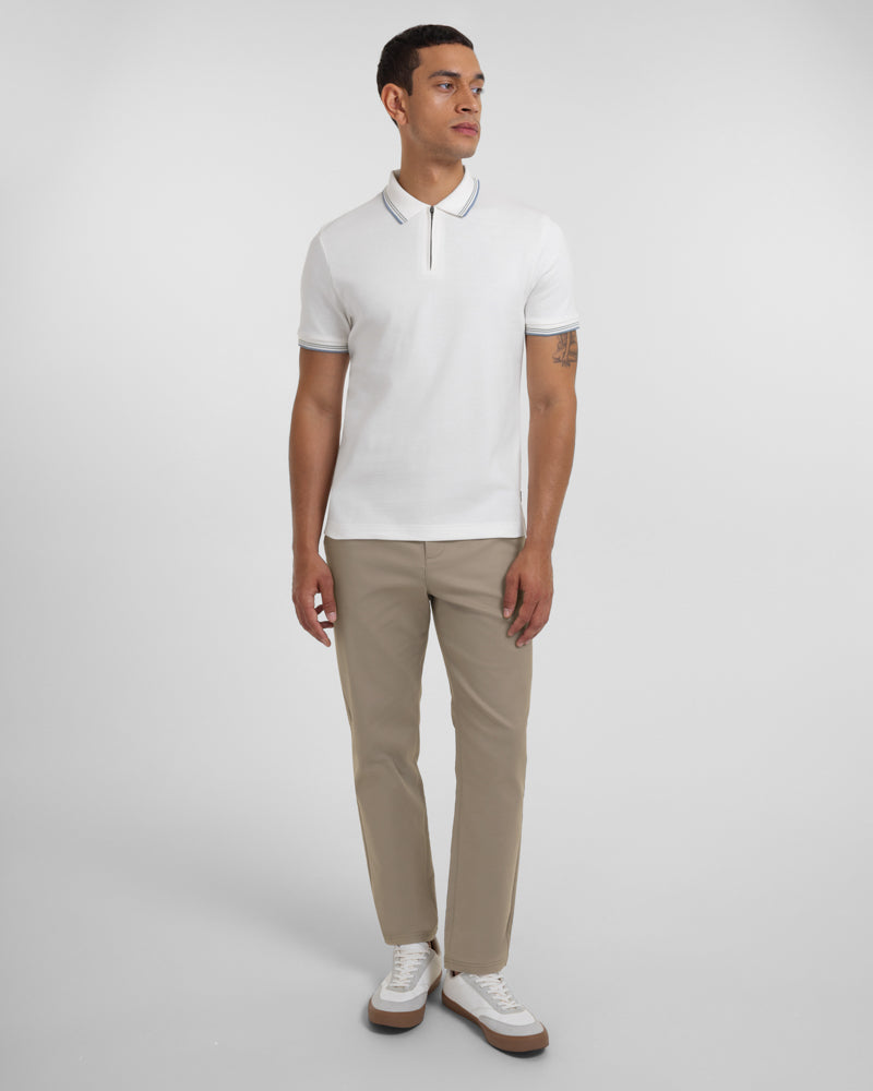 Widmore - Zip Polo With Contrast Tipping