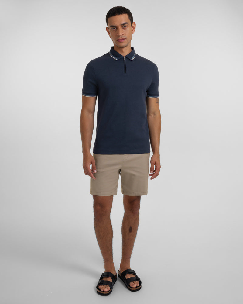 Widmore - Zip Polo With Contrast Tipping