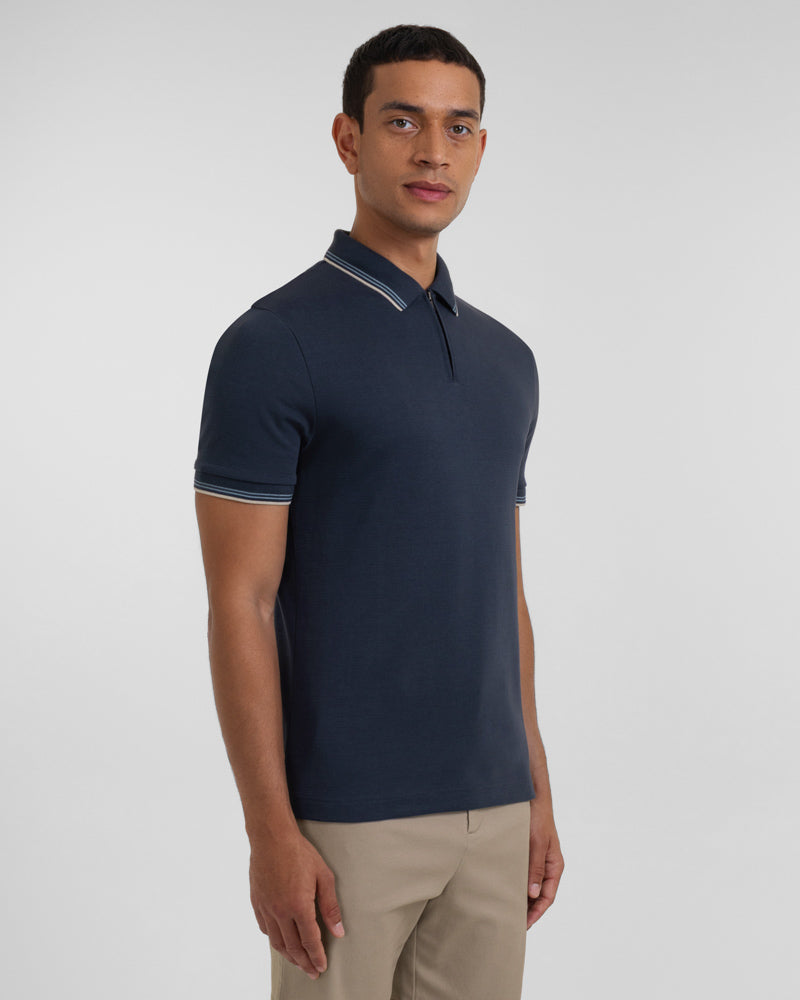 Widmore - Zip Polo With Contrast Tipping