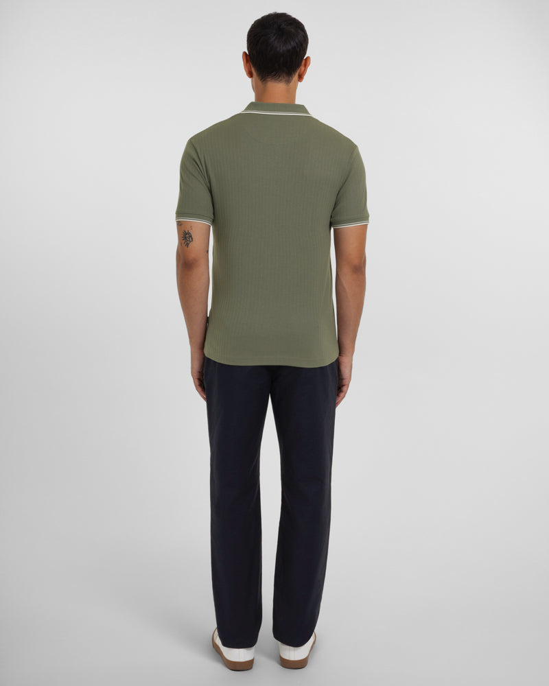 Bell - Ribbed Polo With Contrast Tipping