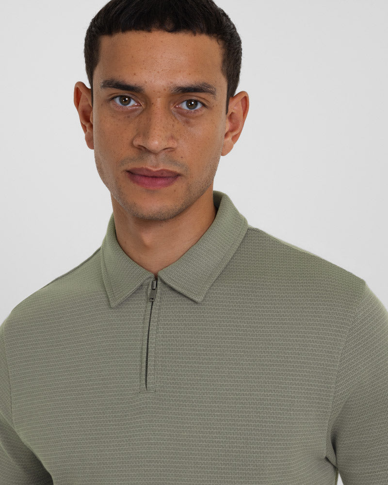 Hatton - Mini Geo Jacquard Polo Shirt