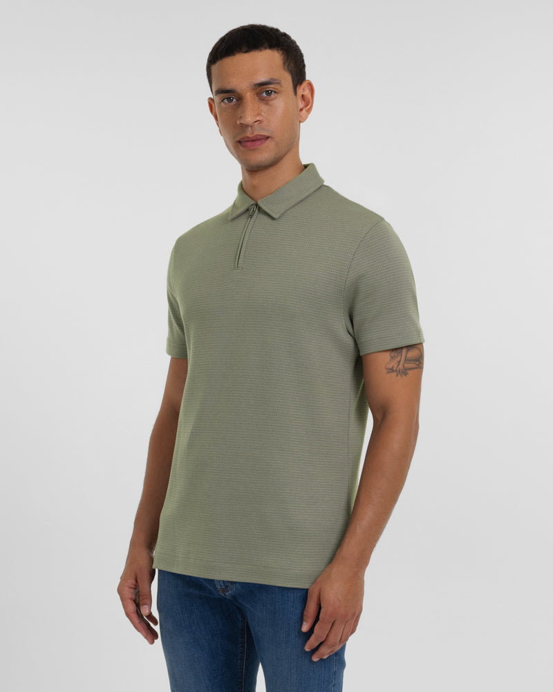 Hatton - Mini Geo Jacquard Polo Shirt