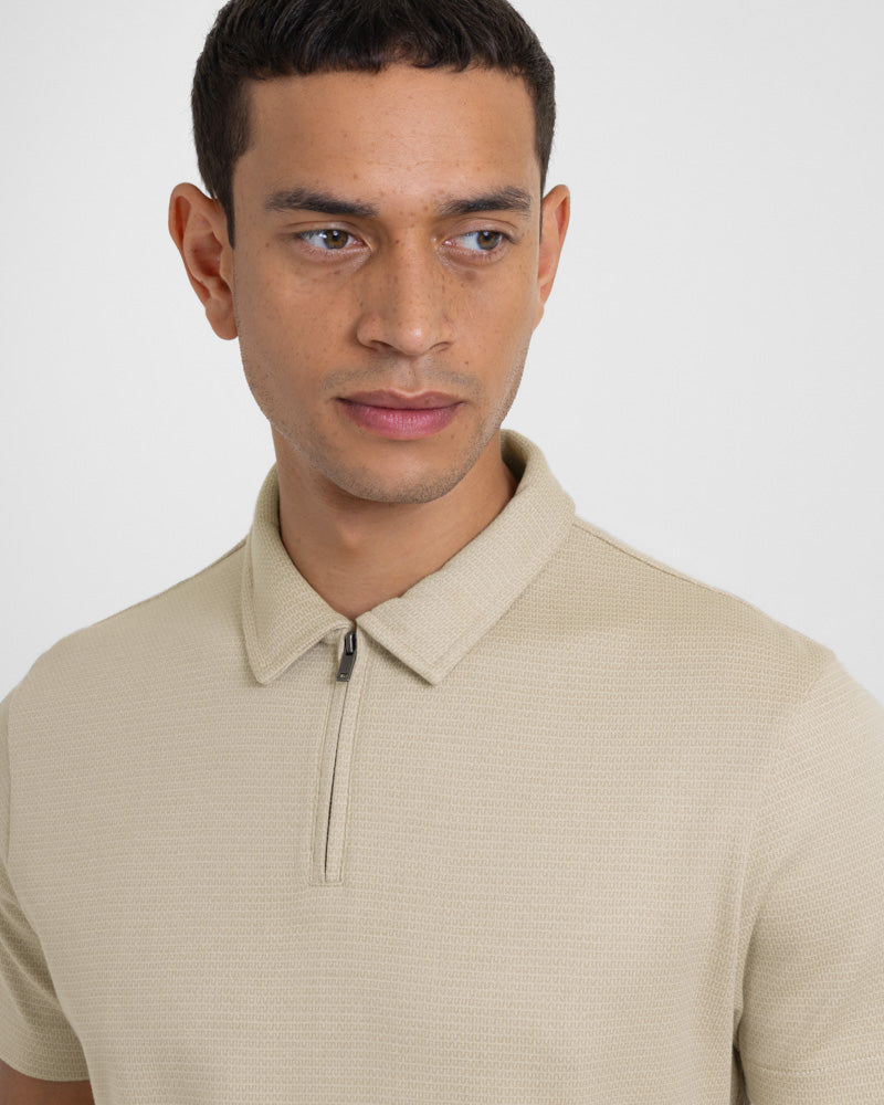 Hatton - Mini Geo Jacquard Polo Shirt