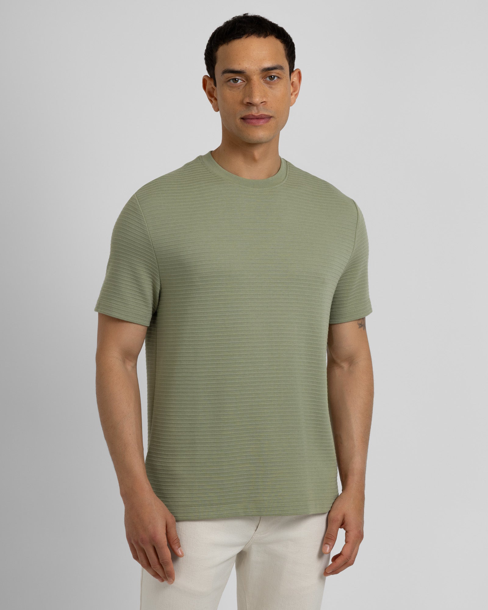 Windus - Horizontal Striped Rib Texture T-Shirt