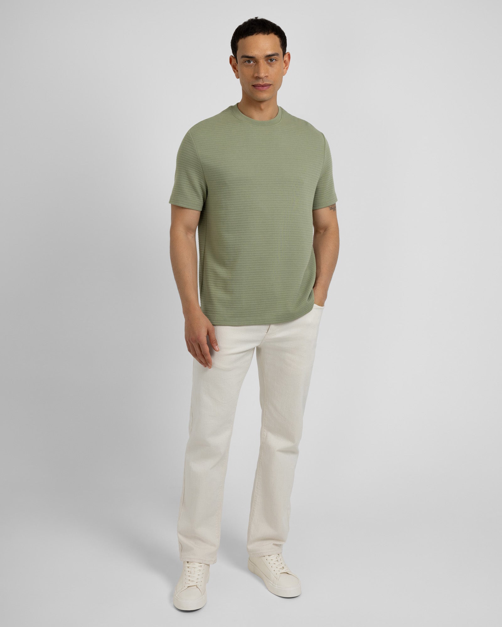 Windus - Horizontal Striped Rib Texture T-Shirt