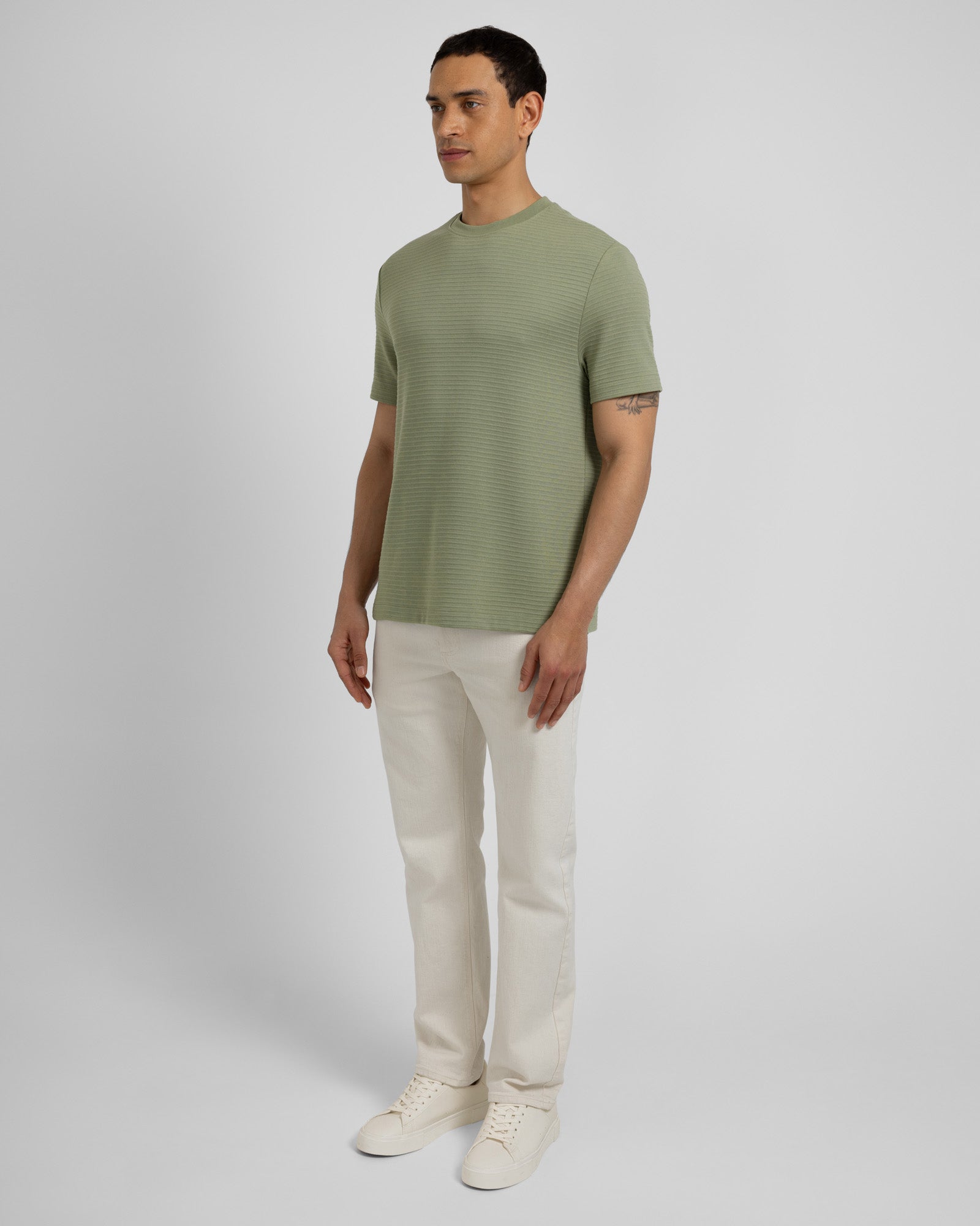 Windus - Horizontal Striped Rib Texture T-Shirt