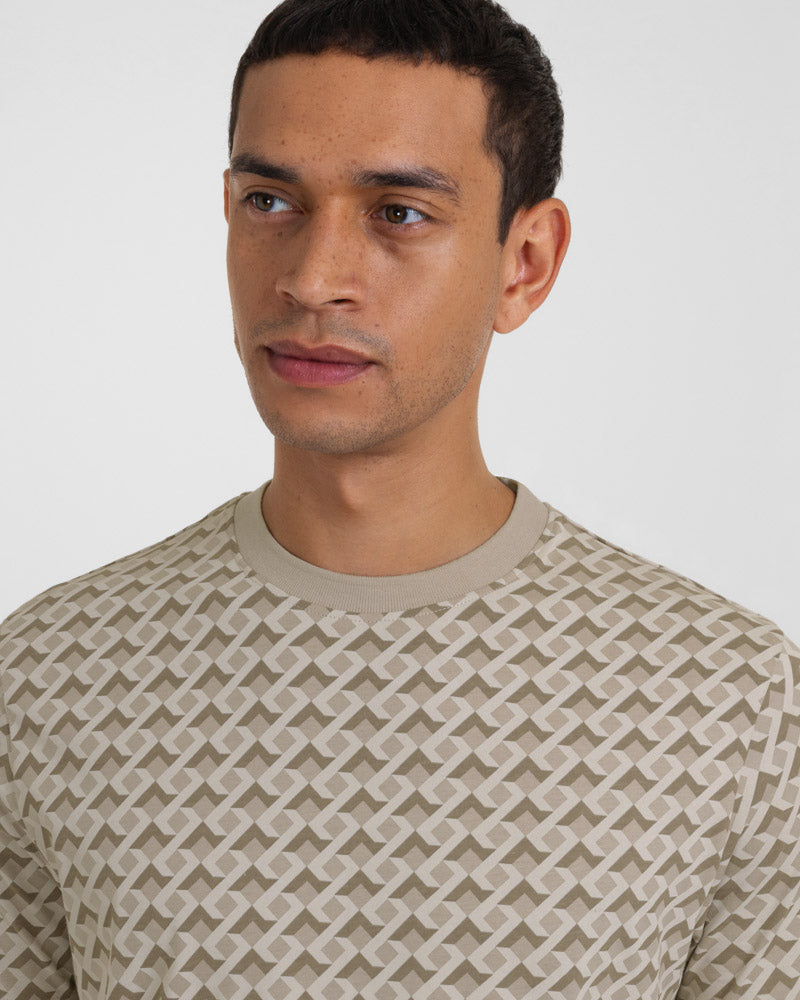 Kingston - Abstract Helical Geo Print T-Shirt