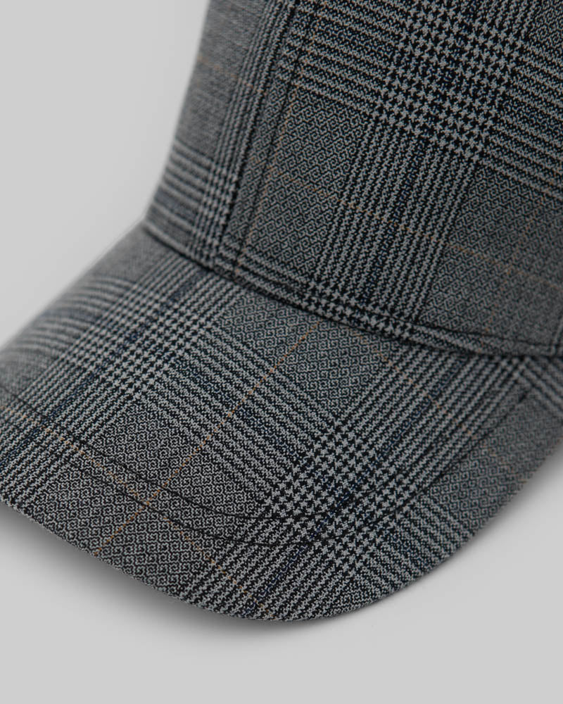 Grey Check Baseball Cap