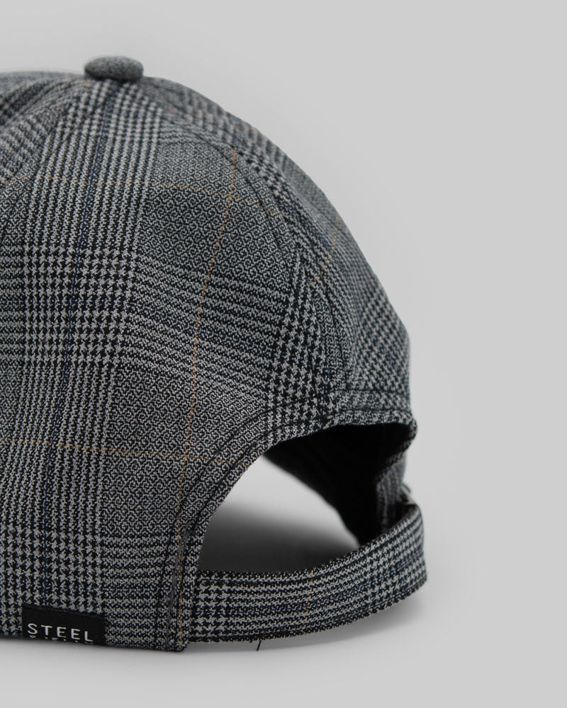 Grey Check Baseball Cap