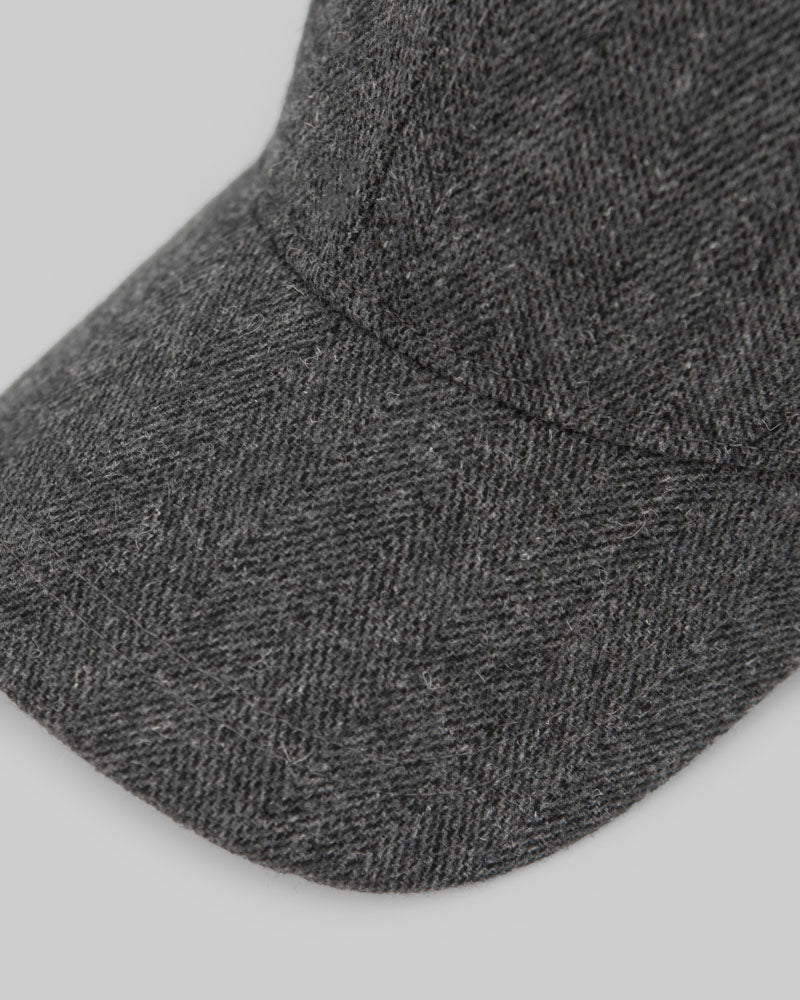 Charcoal Herringbone Baseball Cap