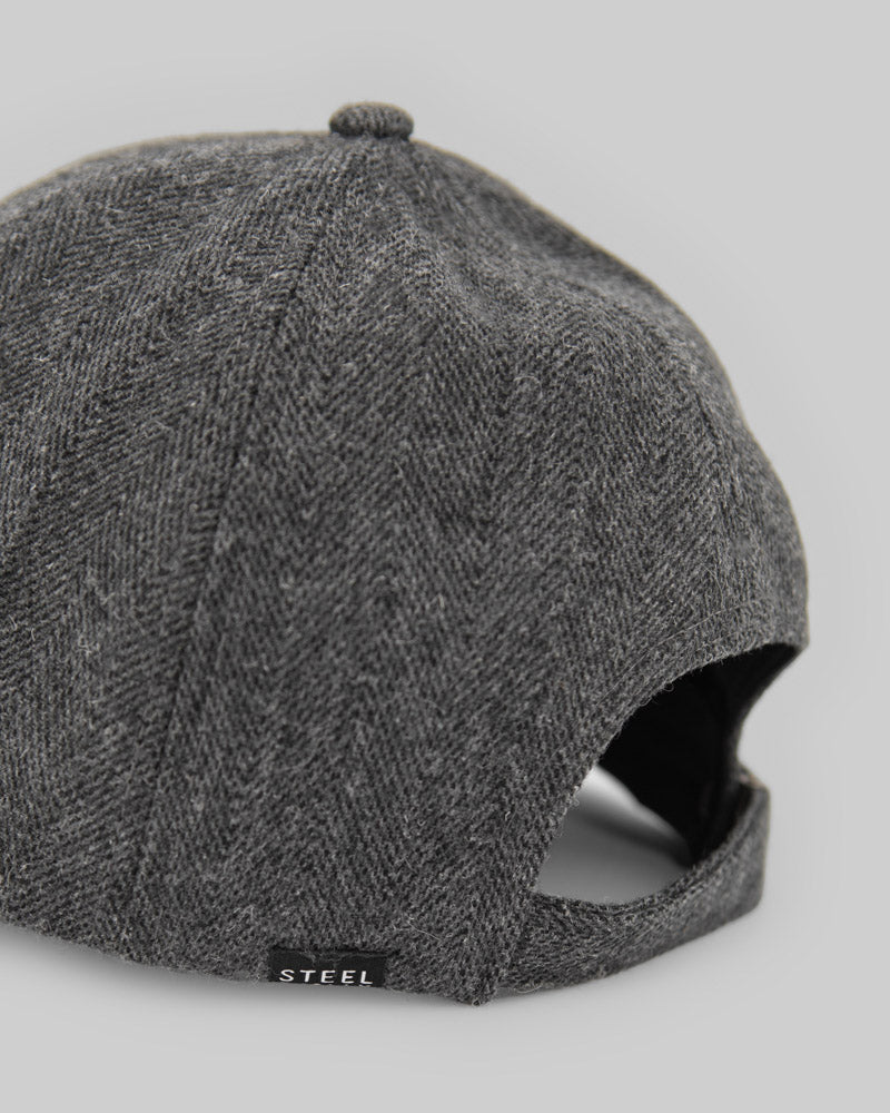 Charcoal Herringbone Baseball Cap