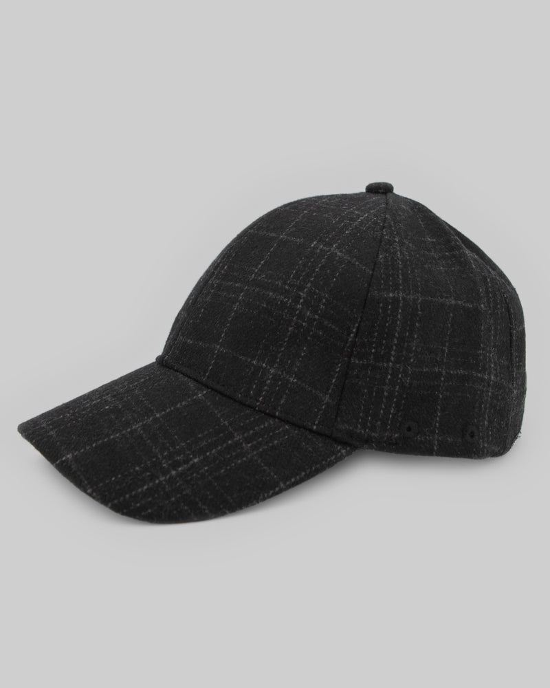 Steel & Jelly Men's Black And Charcoal Thin Check Baseball Cap
