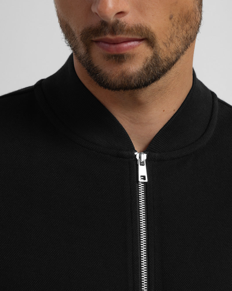 Tarporley – Pique Jersey Bomber & Jogger Set Black