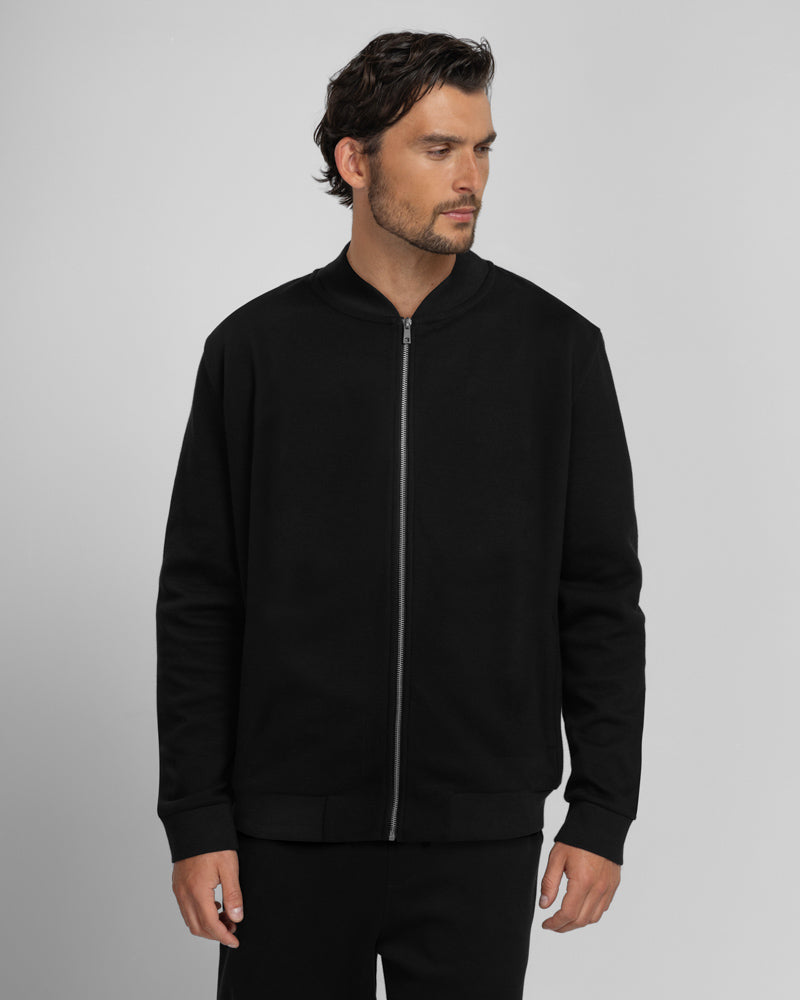 Tarporley – Pique Jersey Bomber & Jogger Set Black