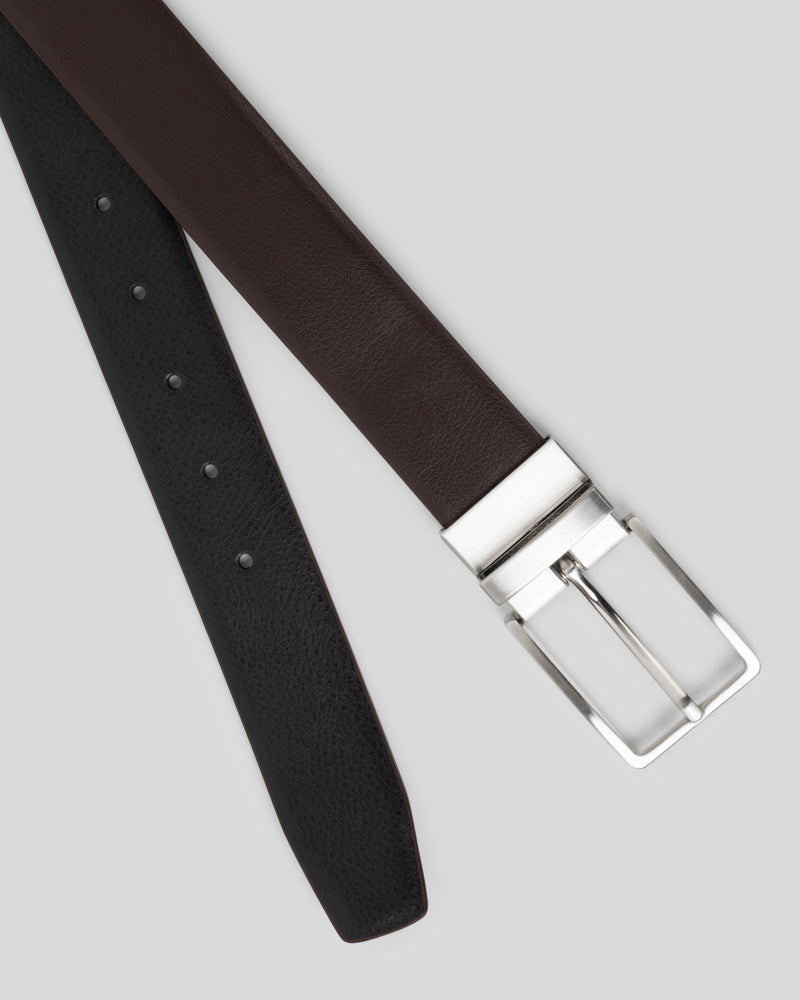 Steel & Jelly Men’s Chidham Brown & Black Reversible Leather Belt
