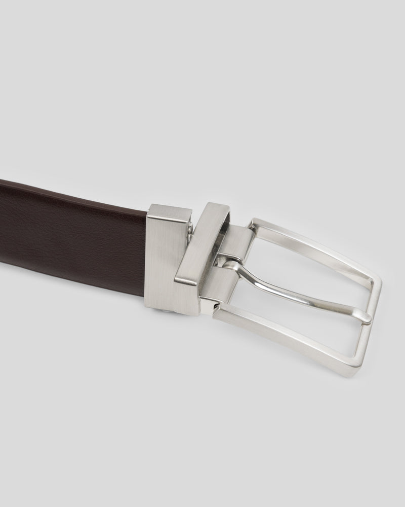 Steel & Jelly Men’s Chidham Brown & Black Reversible Leather Belt