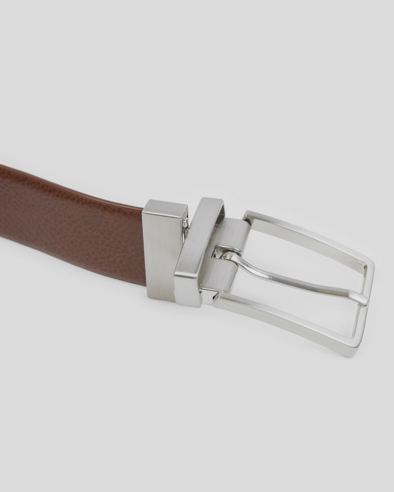 Steel & Jelly Men’s Graffham Dark Brown & Tan Reversible Leather Belt