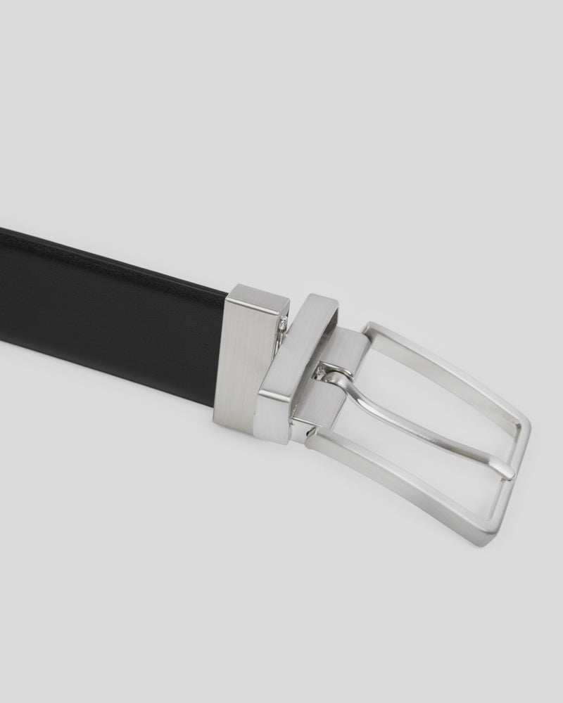 Steel & Jelly Men’s Nepcote Black & Navy Reversible Leather Belt