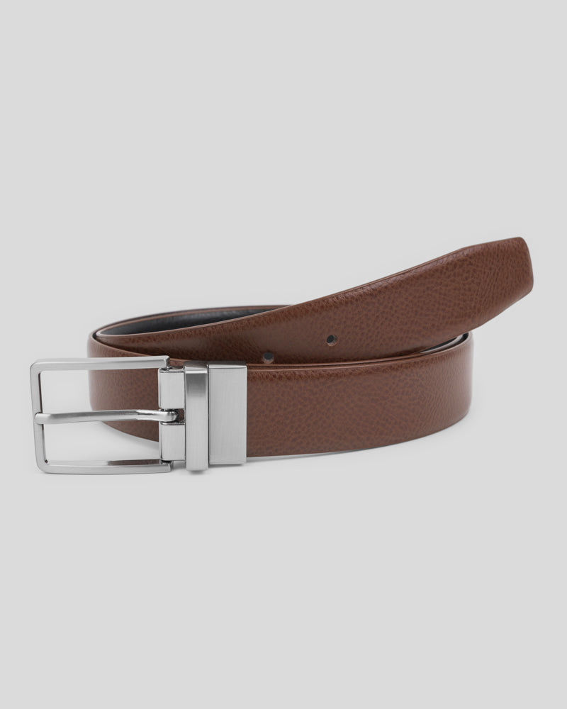 Steel & Jelly Men’s Patching Tan & Black Reversible Leather Belt
