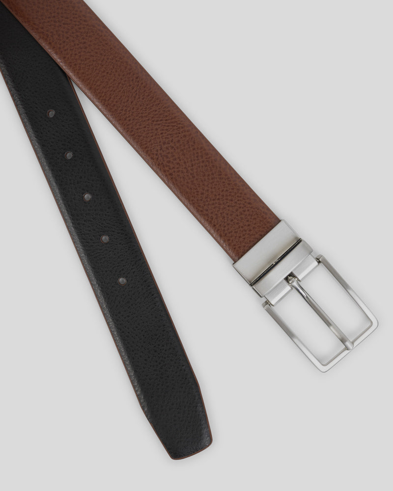 Steel & Jelly Men’s Patching Tan & Black Reversible Leather Belt