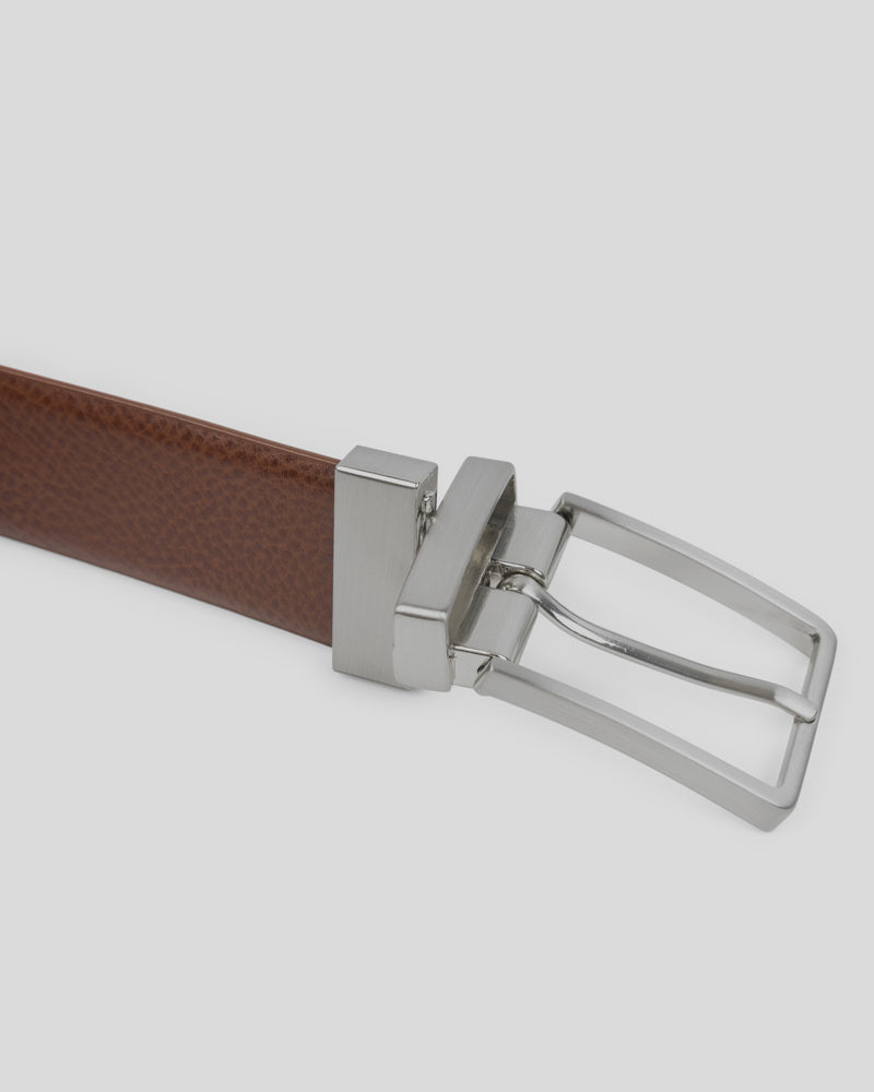 Steel & Jelly Men’s Patching Tan & Black Reversible Leather Belt