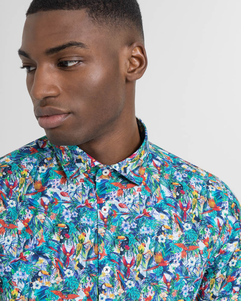 Limited Edition Birds Of Paradise Print Short Sleeve Shirt