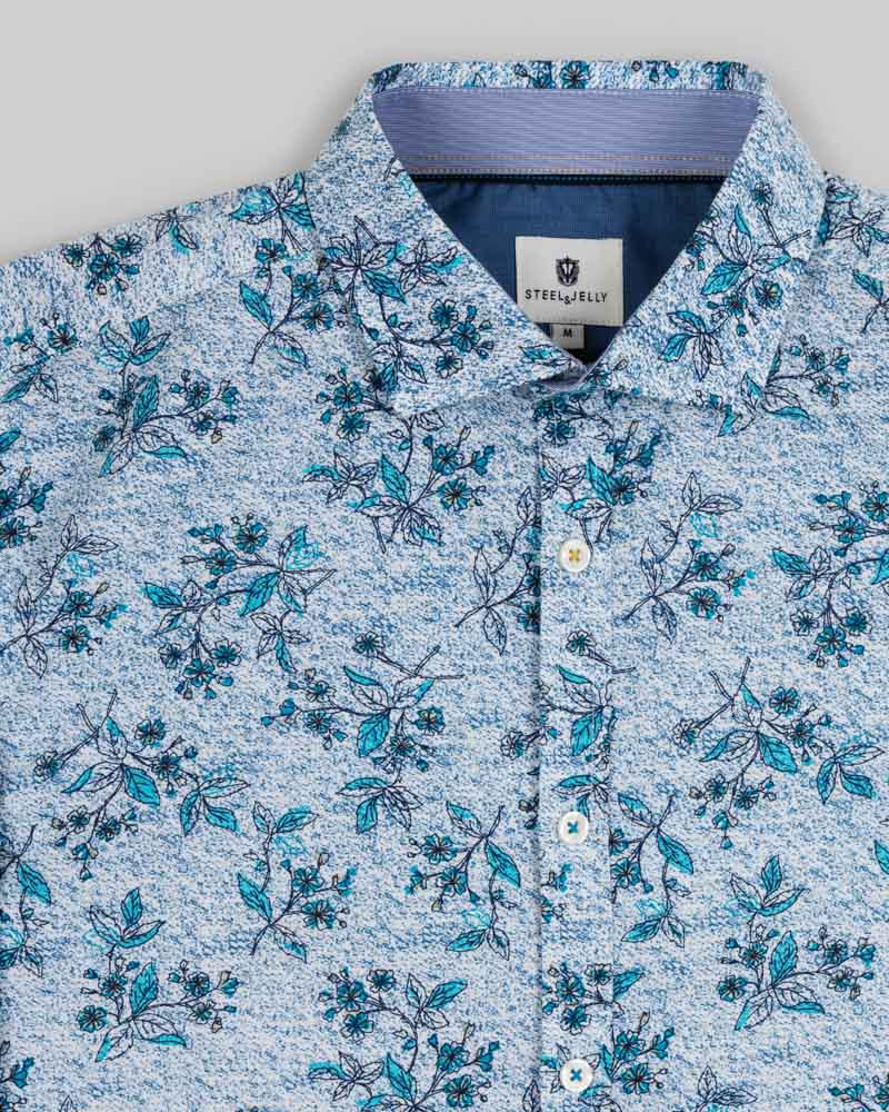 Floral Print Long Sleeve Stretch Shirt