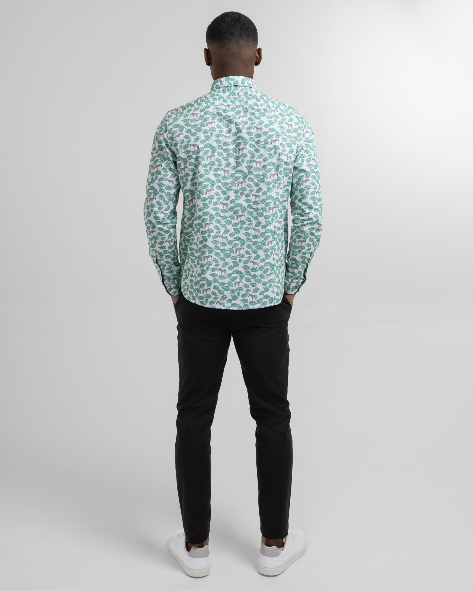 Limited Edition Zebra & Leaf Print Long Sleeve Shirt