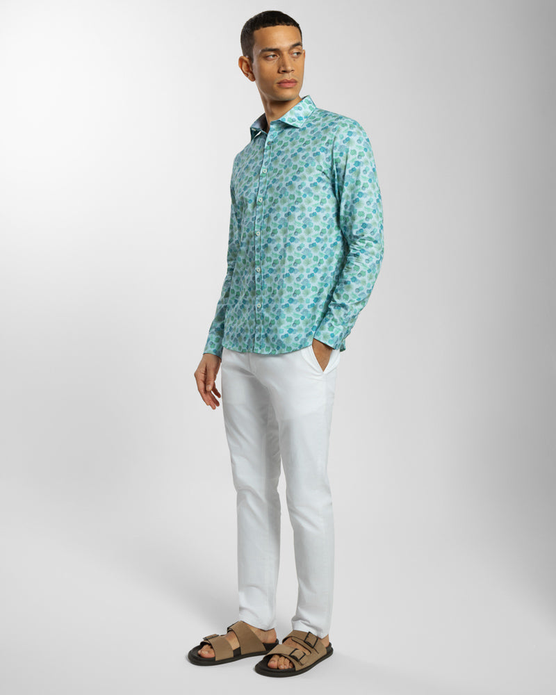 Limited Edition Floral & Fern Leaf Print Long Sleeve Shirt