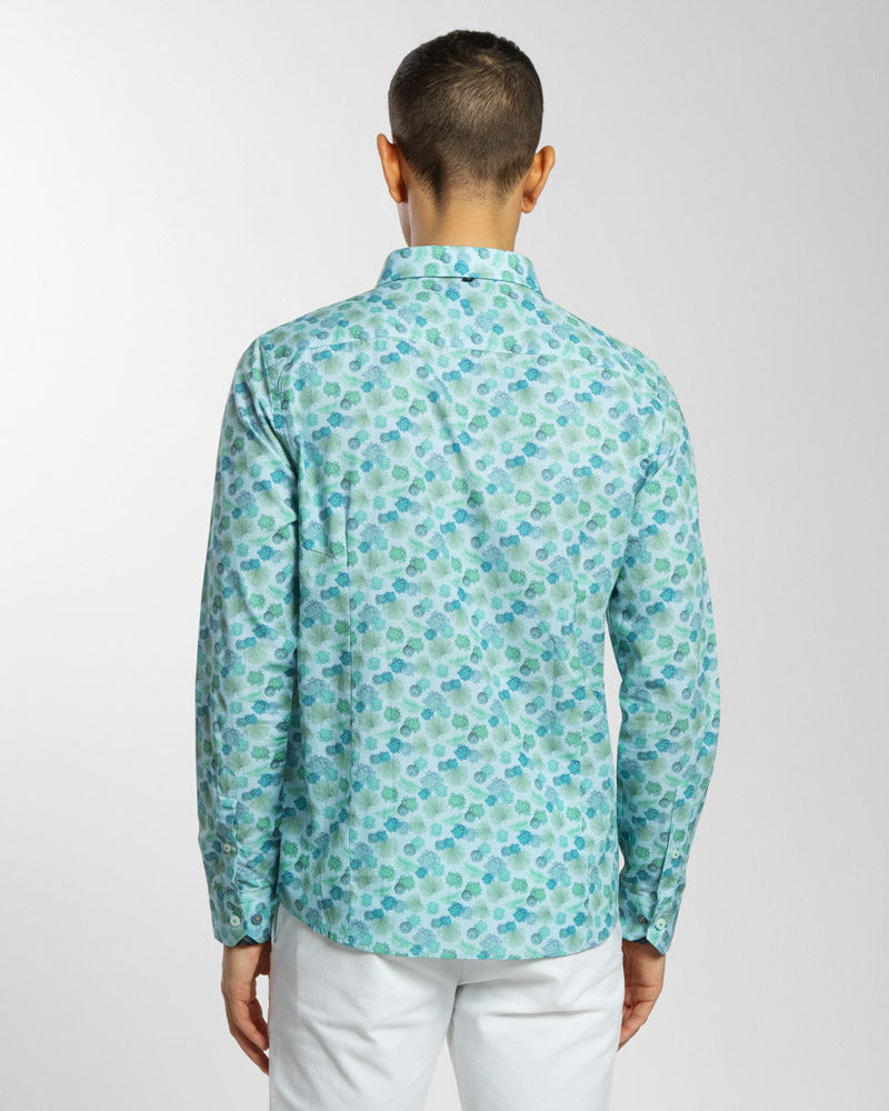 Limited Edition Floral & Fern Leaf Print Long Sleeve Shirt