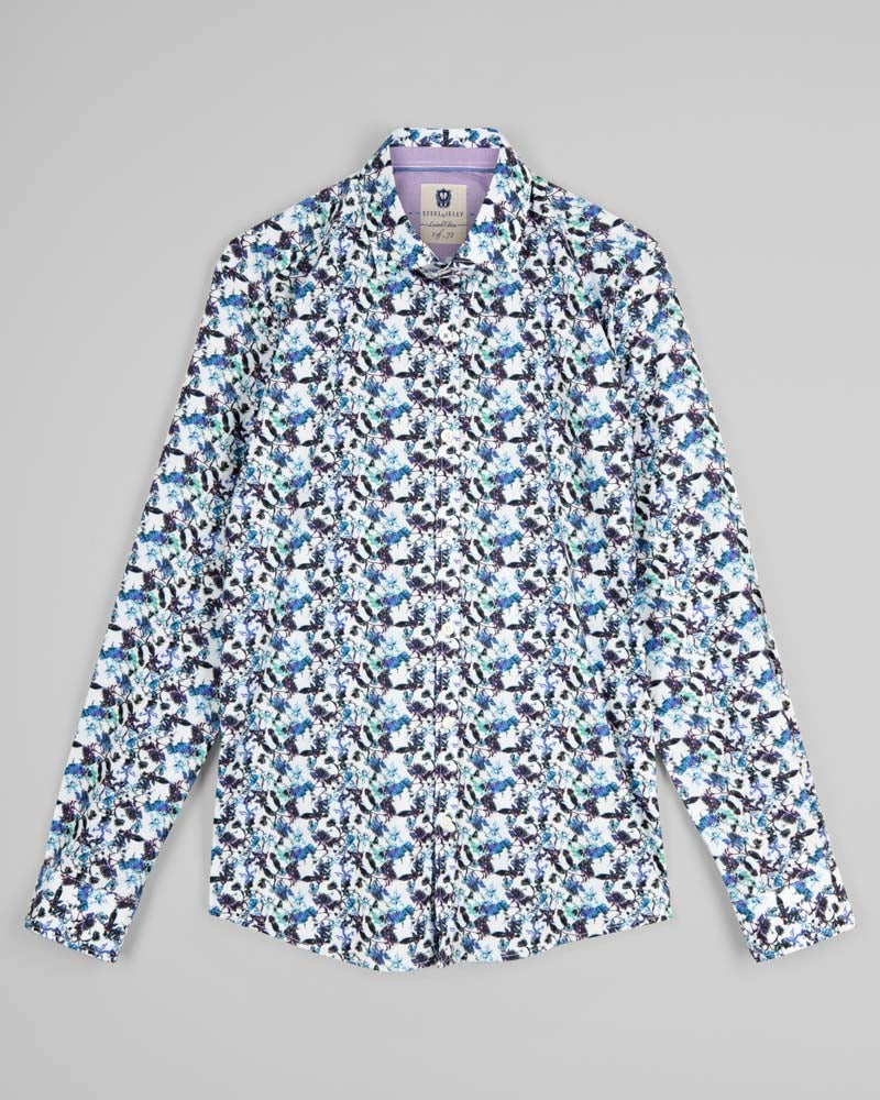 Limited Edition Blue Floral Print Long Sleeve Shirt
