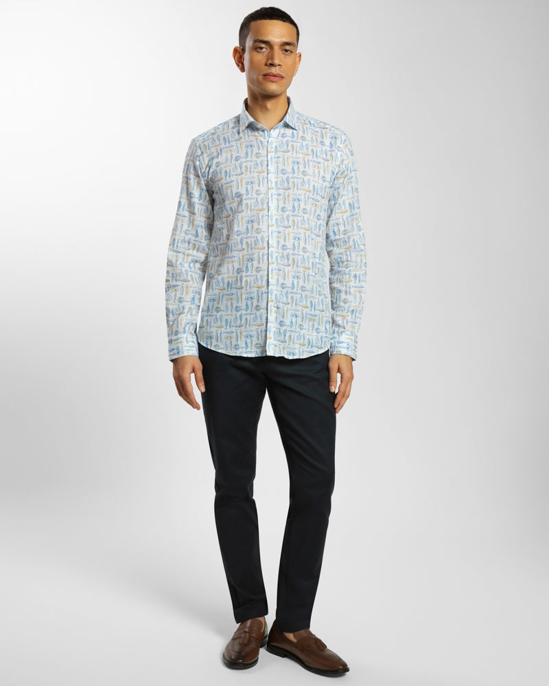 Limited Edition Marine Illustration Print Long Sleeve Shirt