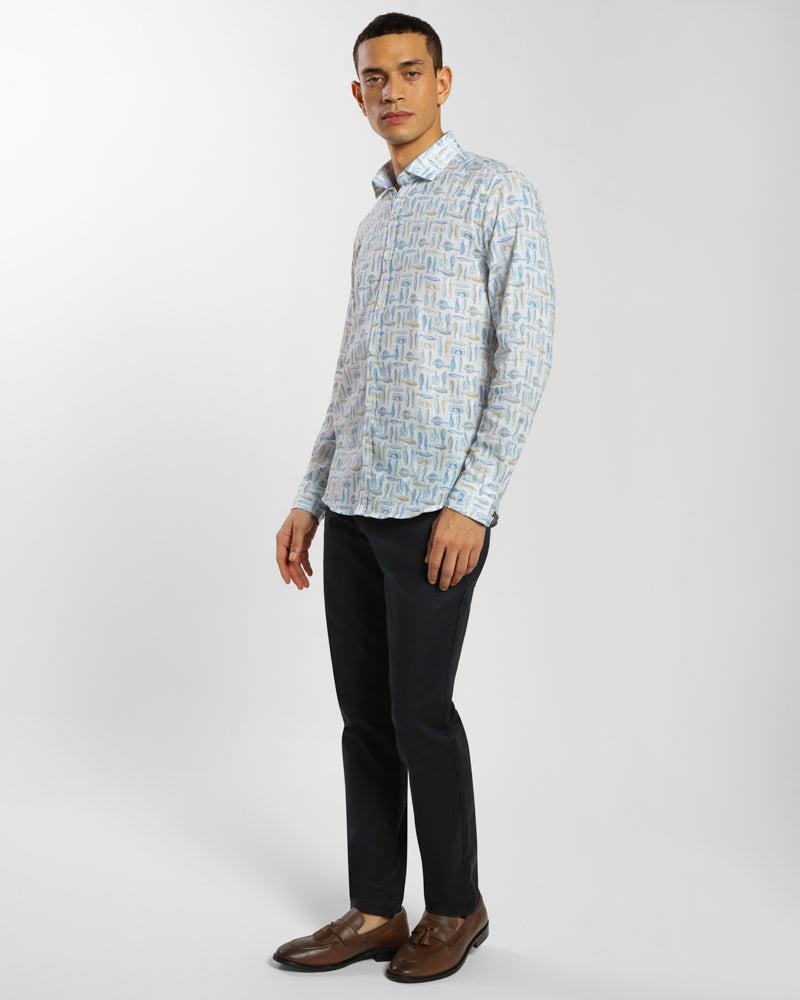 Limited Edition Marine Illustration Print Long Sleeve Shirt