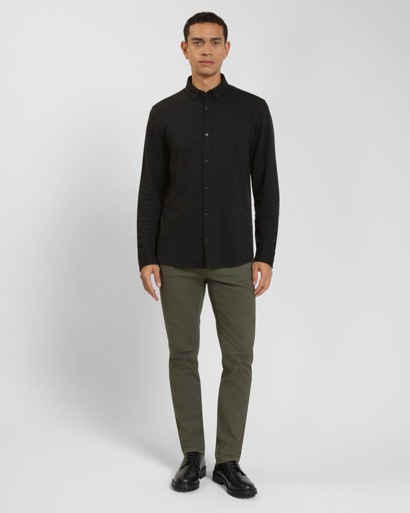 Textured Long Sleeve Jersey Shirt