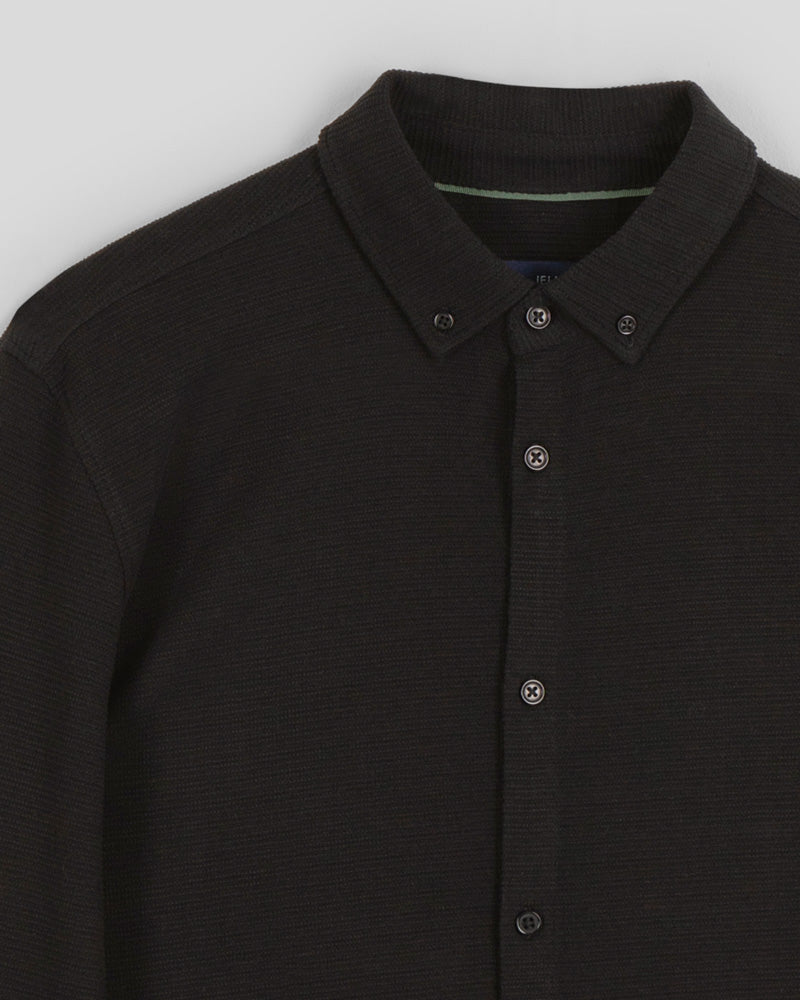 Textured Long Sleeve Jersey Shirt