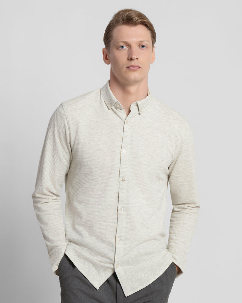 Textured Long Sleeve Jersey Shirt
