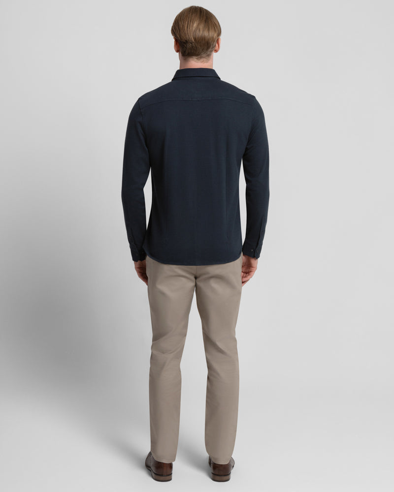 Textured Long Sleeve Jersey Shirt