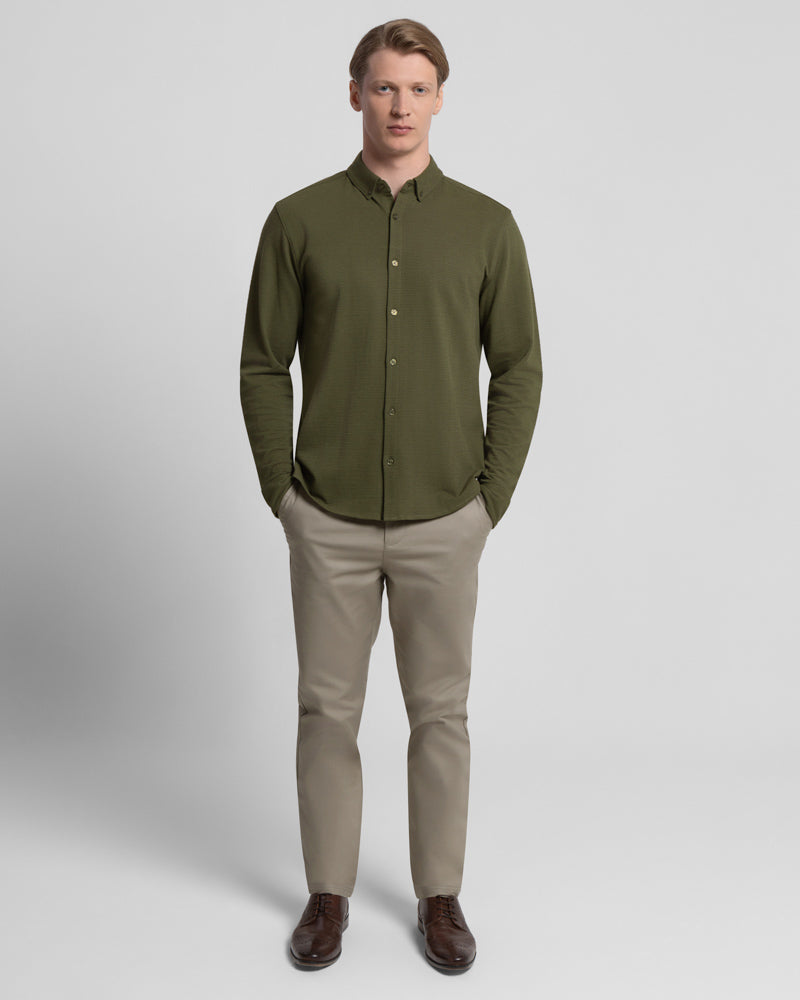 Textured Long Sleeve Jersey Shirt