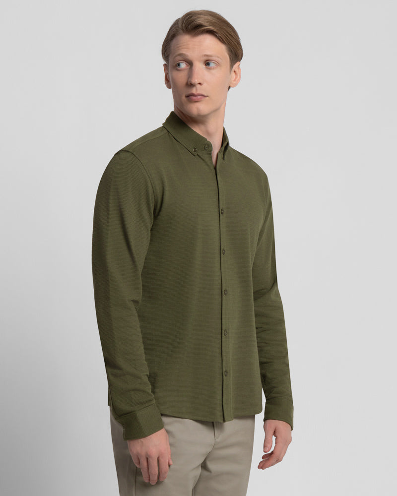 Textured Long Sleeve Jersey Shirt