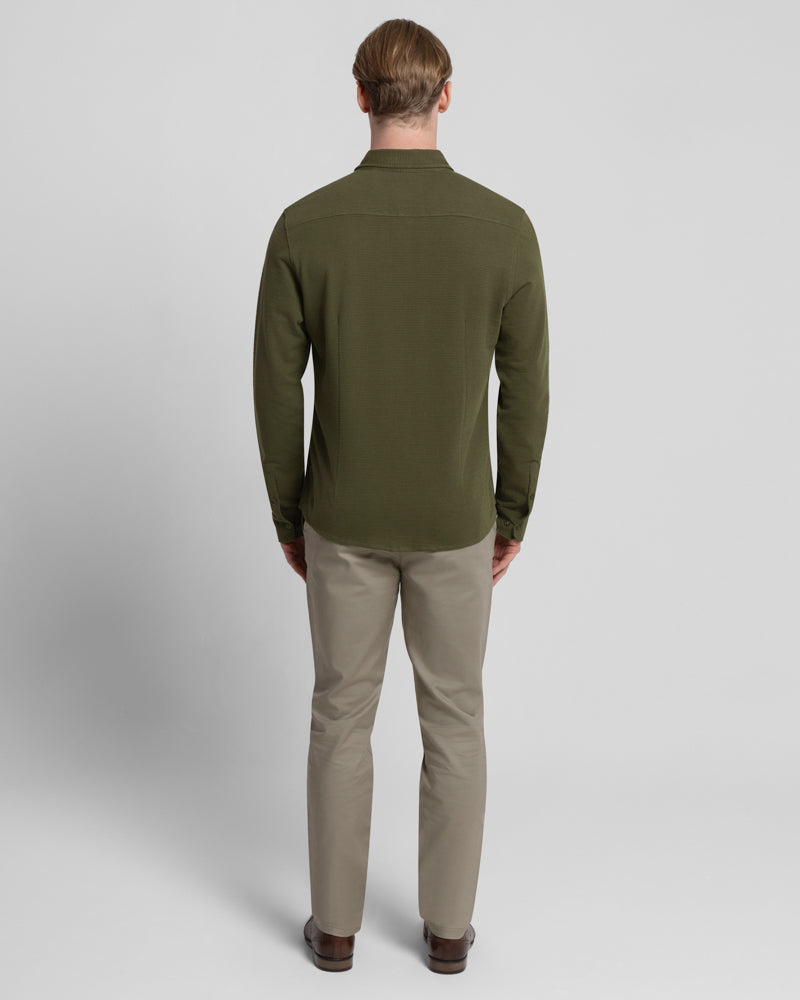 Textured Long Sleeve Jersey Shirt