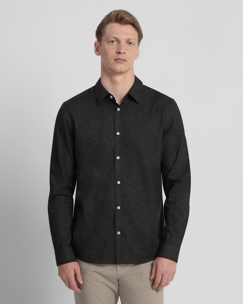 Slub Texture Long Sleeve Casual Shirt