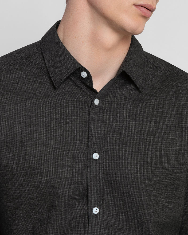 Slub Texture Long Sleeve Casual Shirt
